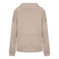thumbnail image 6 of Yokua Womens Sweatshirt Oversized Half Zip Up Drawstring Waist Long Sleeve Side Slits Soft Casual Pullover Sweatshirts Tops, 6 of 8