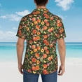 thumbnail image 4 of Pofeuu Fruits Peach Print Hawaiian Shirt for Men Sleeves Casual Button Down Summer Beach Dress Shirts T-Shirts,X-Large, 4 of 7