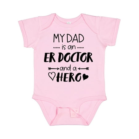 

Inktastic My Dad is an ER Doctor and a Hero Boys or Girls Baby Bodysuit