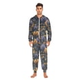 thumbnail image 3 of FORMRS Onesies Pajama for Adults Unisex Hoodie Winter Jumpsuit One Piece Sleepwear, Sizes S-2XL, Halloween Houses Pattern, 3 of 7