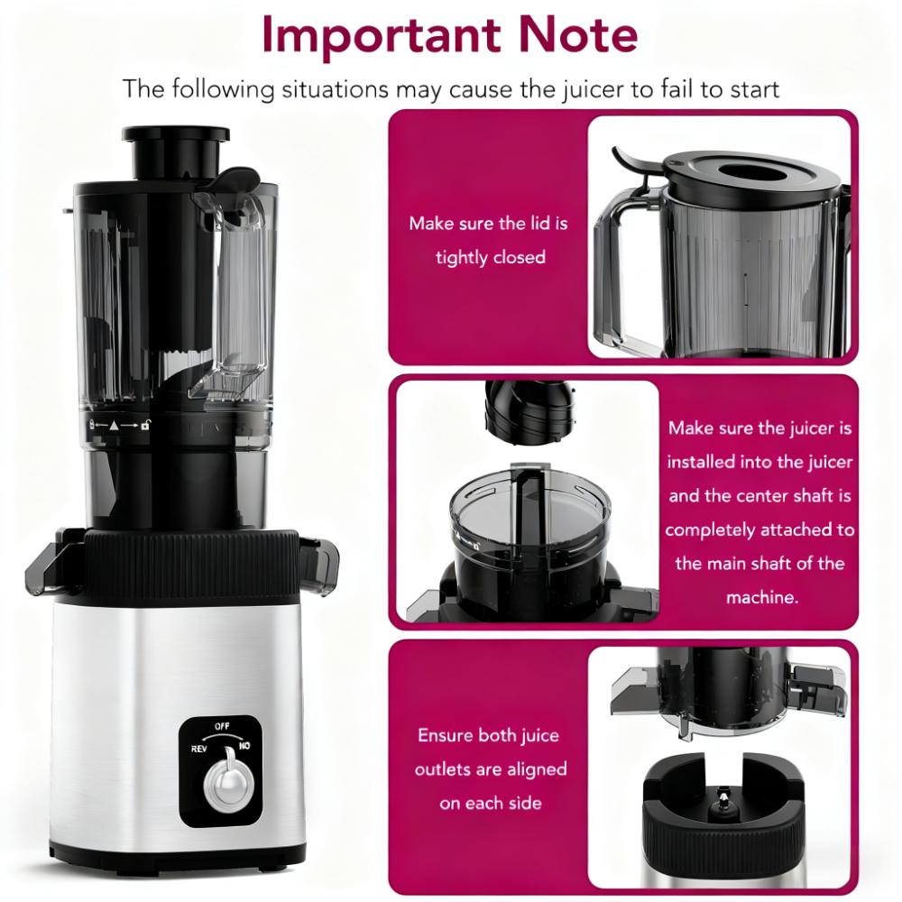 KNDKO Clod Press Juicer, 4.35" Wide Feed Chute Juicer Machine, Slow Masticating Juicer for Whole Vegetables & Fruits