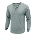 thumbnail image 4 of Bellella Men Henley Shirts Casual Long Sleeve Crew Neck Pullover Tops Fall Winter Button Up T-Shirts with Front Pocket, 4 of 5