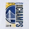 thumbnail image 4 of Women's Fanatics White Golden State Warriors 2022 Western Conference Champions Plus Size Locker Room V-Neck T-Shirt, 4 of 4