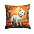 thumbnail image 2 of White Pit Bull Terrier Fall Fabric Decorative Pillow 14 in x 14 in, 2 of 4