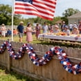 thumbnail image 3 of 78" Tinsel Vine Garland USA 250th Anniversary Decoration, Red White Blue Ribbon Shiny Round Dot Patriotic Decor for Independence Day & Holiday Party, 3 of 5