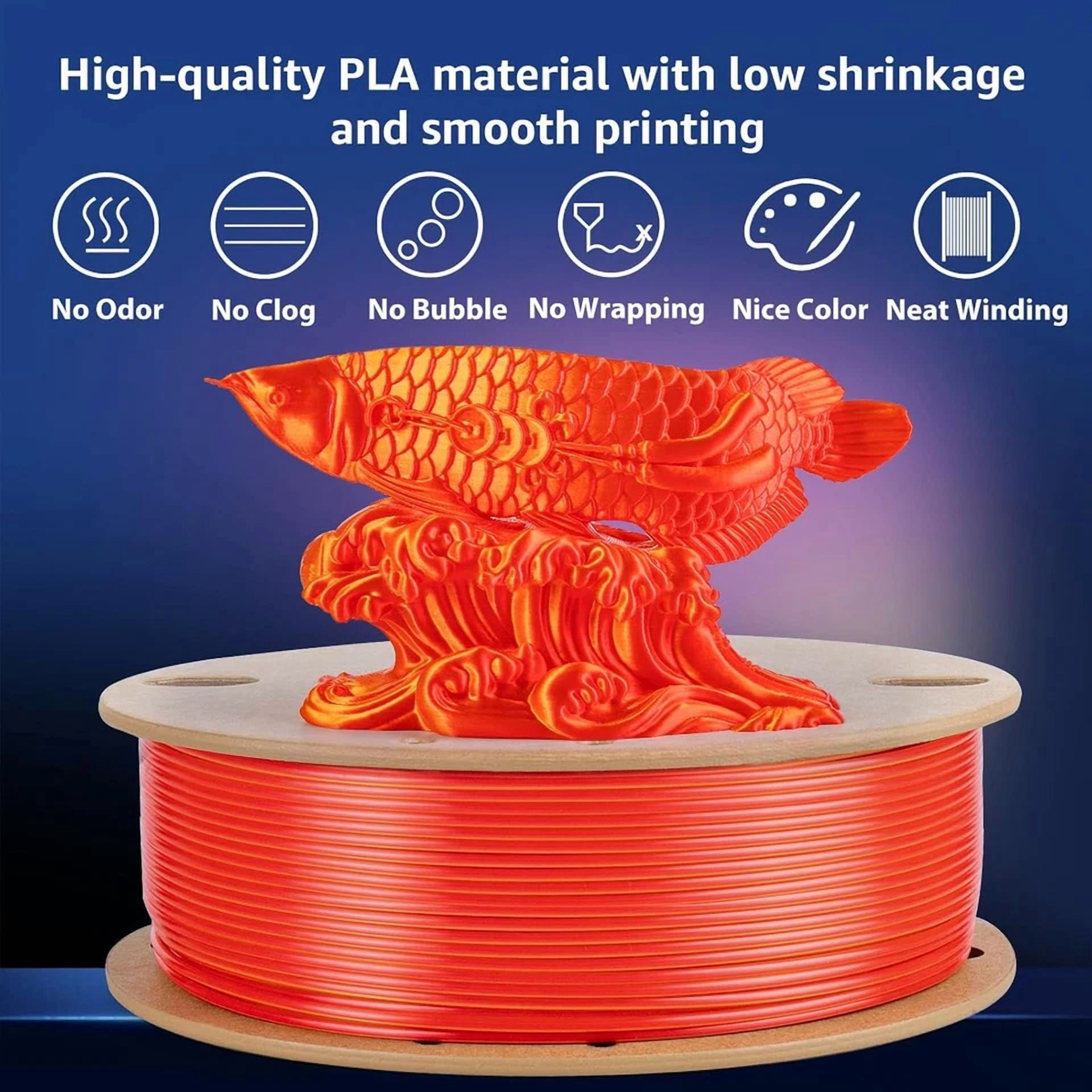 BUTTERFLY- Silk Triple Colors Pla+ 3D Printer Filament 1.75Mm, No Tangle Shiny Filament Net