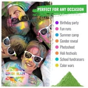 Color Blaze 25 Holi Color Powder Packets - 75 g Each - Pink, Red, Orange, Yellow, Green, Teal, Blue, Purple - For Toss, Rangoli, Fun Run, War, Party & Festival