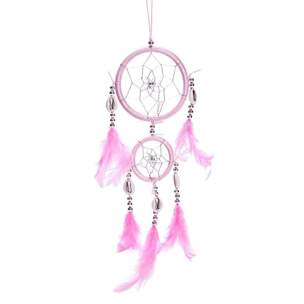 Romantic and Decorative Gift for the Bedroom Car pink MMLsure/® Girls/’ Dream Catcher with Light LED Dreamcatcher with Pink Feathers
