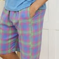thumbnail image 5 of Defitshape Men's Short Sleeve Shorts Pajama Set Matching Plaid 2 Piece Summer Pajamas Comfy Soft Thin Vintage Fall Henley Shirt Casual Pocket Button Spandex Pjs Blue Orange XX-Large, 5 of 5