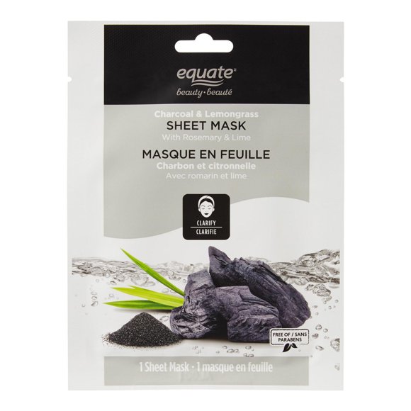 Equate Beauty Charcoal & Lemongrass Sheet Mask
