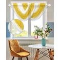 thumbnail image 3 of Waterfall Valances for Windows, Yellow Geometric Kitchen Sheer Valance Curtains, Modern Striped Abstract Art Aesthetics Rod Pocket Elegant Swag Valances for Living Room Bedroom, 47.2"x38.5", 1 Panel, 3 of 8