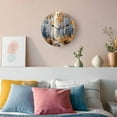 thumbnail image 3 of Wall Clock Yellow Forest Plant Clocks PVC Silent Non-Ticking Battery Operated Decorative Tree Illustration Grey Round Clock for Home Living Room Kitchen Bedroom Office School Wall Decor 14 Inch, 3 of 9