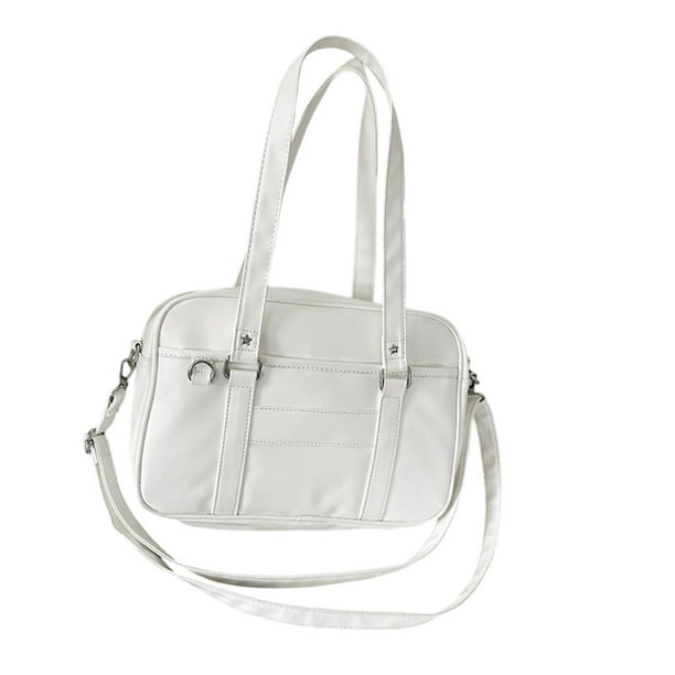 Bolso de hombro de cuero para mujer, bolso de viaje informal con correa ajustable, moderno bolso tipo hobo Negro