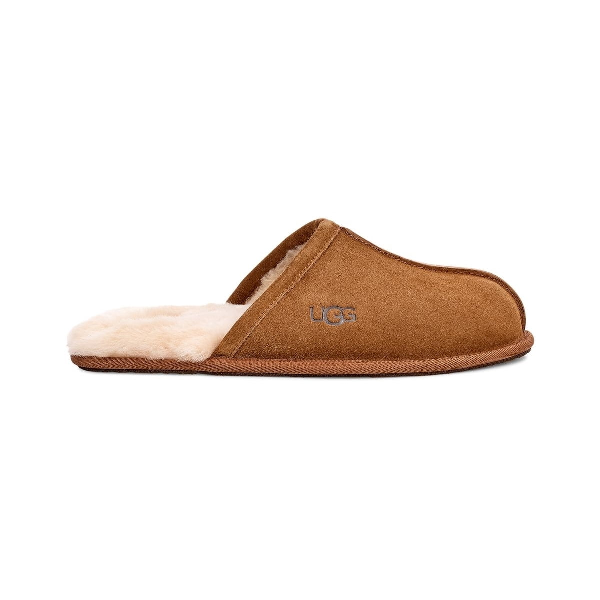 NEW- UGG Men\'s Scuff Logo Slipper SIZE:17  COLOR: Expresso Scuff Logo Uggs UGG SCUFF LOGO CHESTNUT ESPRESSO SUEDE SHEEPSKIN main image 4