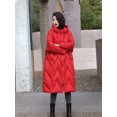 thumbnail image 3 of Chaqueta de invierno para mujer, abrigos largos holgados de plumón 90 % blanco con capucha, abrigo informal holgado y cálido de gran tamaño para mujer, 3 of 5
