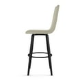 thumbnail image 3 of Amisco Watson 26 In. Swivel Counter Stool - Greige Faux Leather / Black Metal, 3 of 9