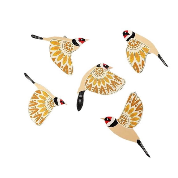 5 Items Of Wall Art Made Of Wood With Birds Flying Wall Decoration Folk Art Rural Wall Decoration Scandinavian Home Decor Gift