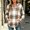 Brown, variant on WRFWUL Womens Plaid Hoodies Oversized Long Sleeve V Neck Pullover Sweatshirt Casual Fall Fashion Drawstring Hooded Shirts