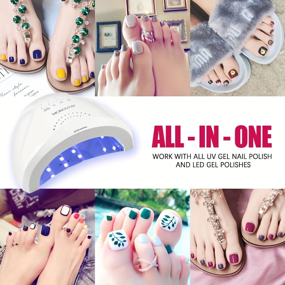 MOROVAN Essential Items For Manicure: 1 Piece LED Nail Light--Ultraviolet Lamp Tube For Nail Polish, Ultraviolet Drying Device With 4 Timers And Automatic Sensor LCD Display.