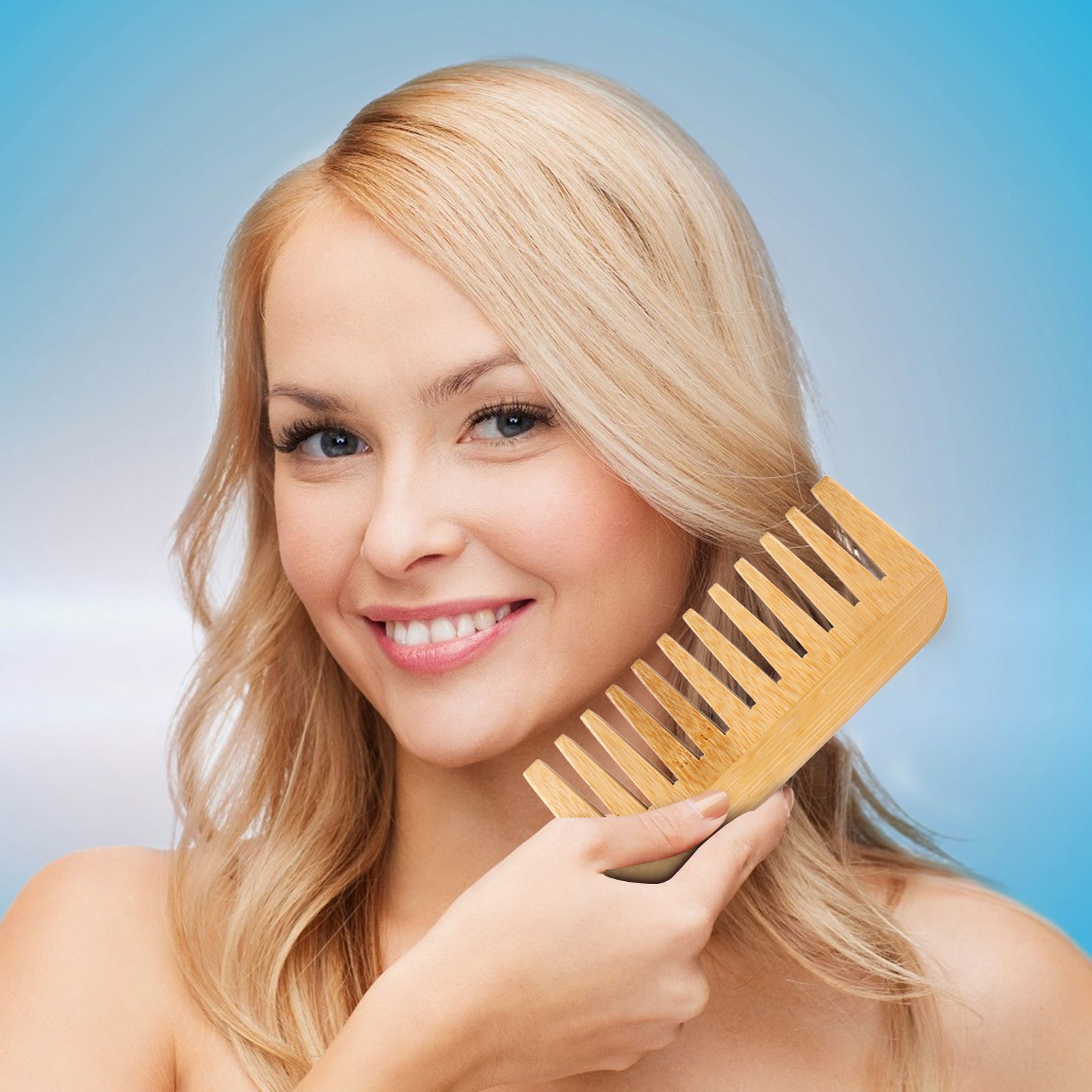 Wide Tooth Comb Natural Detangler For Wet Or Dry Hair Preventes ...