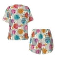 thumbnail image 6 of Wukai Easter Egg Women's Pajama Set,Short-Sleeve Top and Shorts with Elastic Waistband and Pockets for Loungewear, Yoga, and Casual Wear-X-Large, 6 of 8