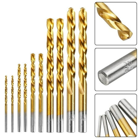

10 Pcs Left Hand Drill Bits Straight Shank Left Way HSS Drilling Tool 2-7.5mm