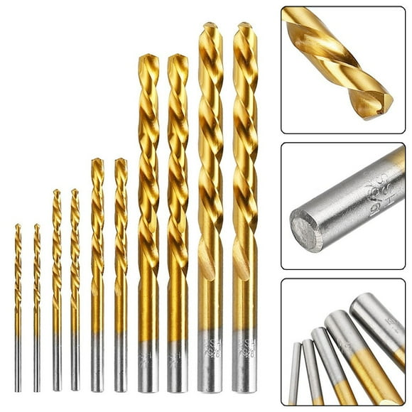 MYG 10pcs Left Hand Drill Bits Straight Shank Left Way HSS Drilling Tool 2-7.5mm