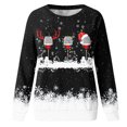 thumbnail image 4 of Gibobby Sudadera navideña mujer Sudadera con estampado navideño para mujer, Top de cristal de nieve, sudadera de manga larga, de temperamento(Negro,M), 4 of 5