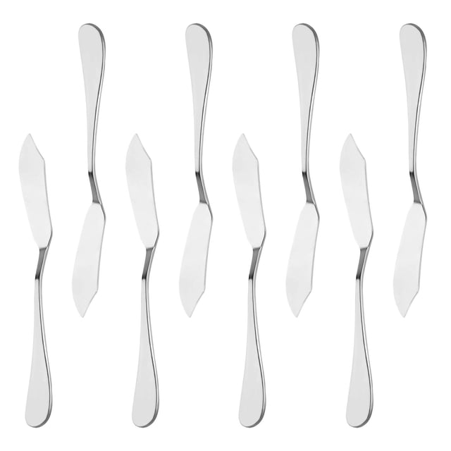 Juego de 8 cuchillos para mantequilla KINMINGZHU de acero inoxidable, 14 cm