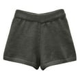 thumbnail image 3 of IWRICH Women's Micro Shorts Knit Low Rise Booty 20s Mini Shorts Solid Color Elastic Waisted Stretchy Homewear Dark Gray One Size, 3 of 3