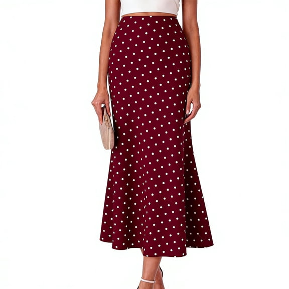 PADFRYBK Casual Skirts For Women Summer Printed High Waisted Skirt Splice Color Long Dress Pull-On Fitted Pencil Skirt