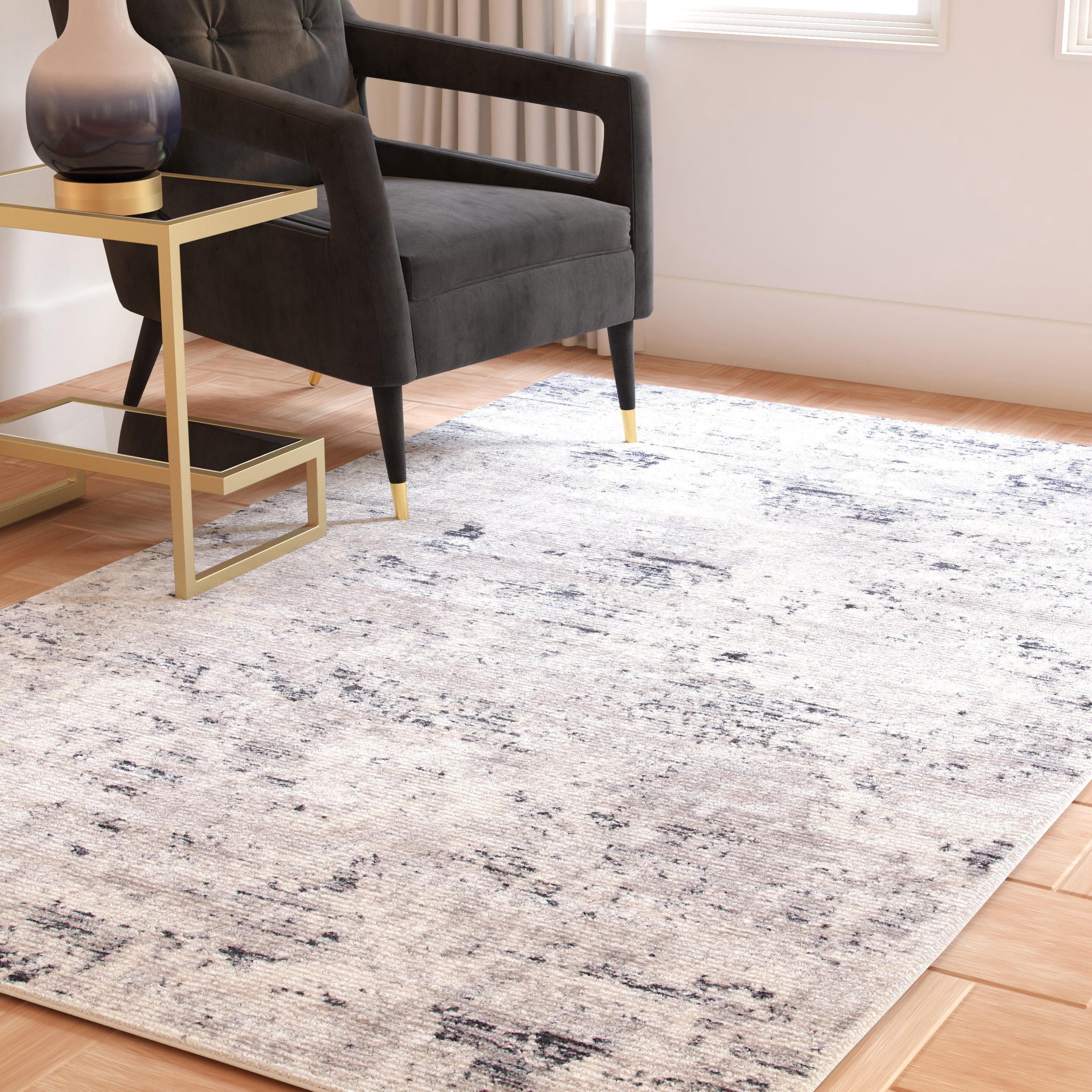 SAFAVIEH Amelia Alastar Abstract Distressed Area Rug, Gray/Ivory, 8' x 10'