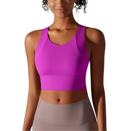 CHGBMOK Tank Top for Women Fixed Cup Integrated Sports Top Sports Bra Beautiful Back Fitness Yoga Suit Top Sizes S
