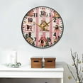 thumbnail image 2 of Yayeee Wall Clock Battery Operated 11.9" Silent Quartz Non-Ticking for Living Room Decor, Green Christmas Houses, 2 of 8