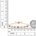 thumbnail image 3 of Gem Stone King 18K Yellow Gold Plated Silver Lab Grown Diamond Tennis Bracelet for Women Created Sapphire Moissanite (2.66 Cttw, Fully Adjustable up to 9 inch), 3 of 3