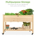 Raised Garden Bed 48x24x32inch Mobile Elevated Wood Planter w/Lockable