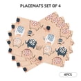 thumbnail image 2 of Placemats Set Of 4 / 6, Cute Ink Drawn Elephants Placemats For Dining Table Indoor/Outdoors Heat Resistant Washable Placemats 18" X 12", 2 of 8
