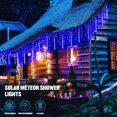 thumbnail image 2 of 1set, Solar String Lights Outdoor Waterproof, Blue Solar Meteor Rain Lights, 8 Tubes 144 Led Solar Icicle Drop Rain Lights, Christmas Tree Yard Party Patio Christmas Decoration, Waterproof Solar Pati, 2 of 4