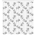 thumbnail image 3 of Ambesonne Goat Shower Curtain, Sketch Mountain Goats Pattern, 69"Wx75"L, White and Charcoal Grey, 3 of 3