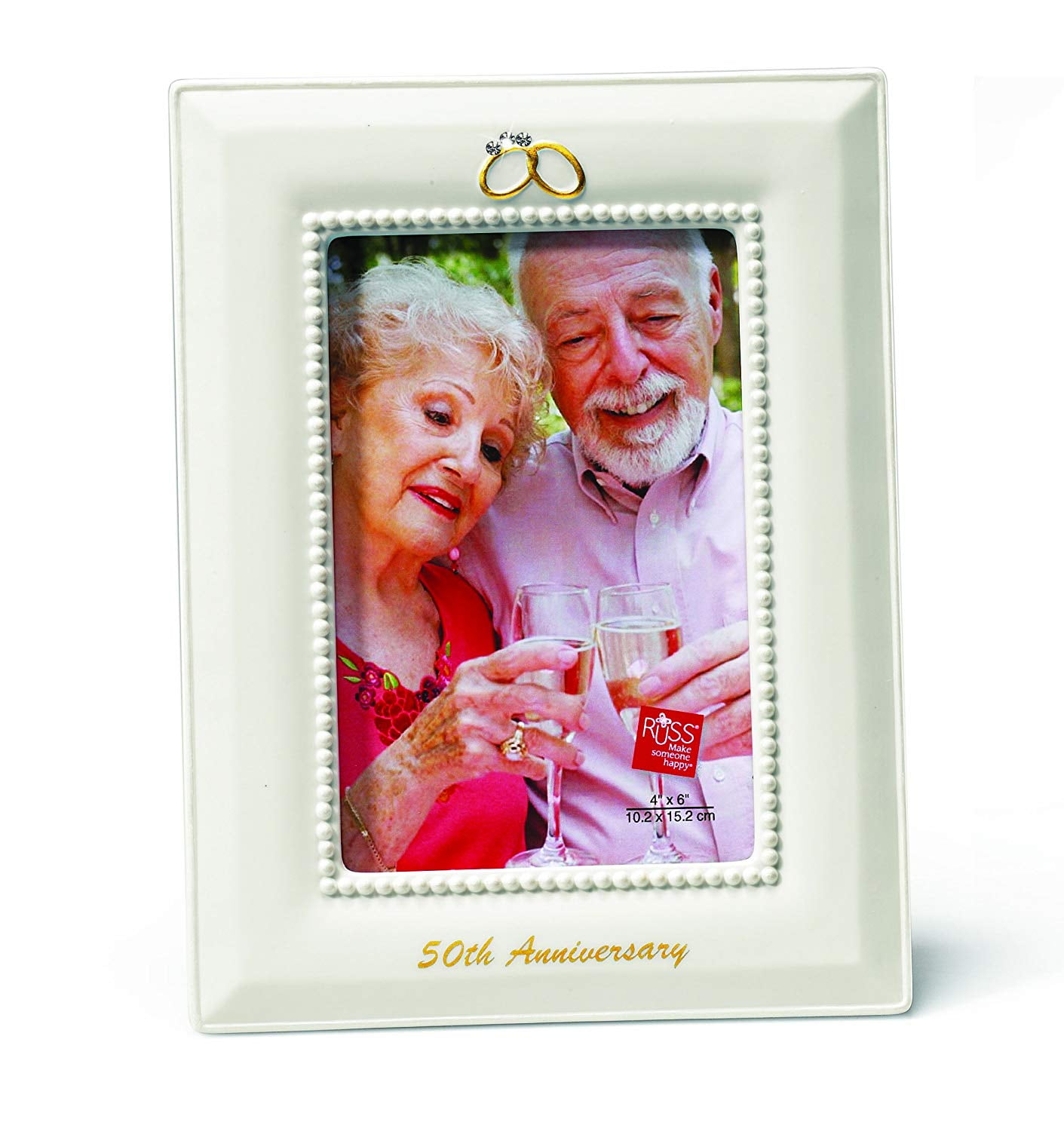 RUSS BERRIE Our Wedding Our 50th Anniversary PORCELAIN PICTURE FRAME  5" x 7" 