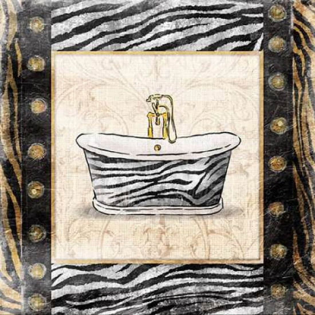 Black gold zebra bath Poster Print by Jace Grey (12 x 12)