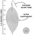 thumbnail image 4 of Humble Chic Big Filigree Leaf Earrings - Lightweight Oversized Drop Dangles, Silver, 4 of 10