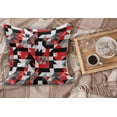 thumbnail image 2 of Abstract Fluffy Throw Pillow Cushion Cover, Abstract Geometric Half Triangles Squares Maze Inspired Image, Decorative Square Accent Pillow Case, 24" x 24", Charcoal Grey White, by Ambesonne, 2 of 5