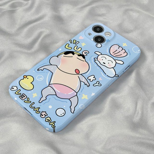 Funda de teléfono Kawaii Crayon Shin-Chan para Iphone 15/14/13/12 Pro Max, Protector de teléfono de Anime de dibujos animados, accesorios de carcasa dura, juguete de regalo