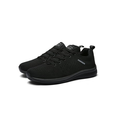 

UKAP Mens Running Shoes Non Slip Shoes Breathable Lightweight Sneakers Slip Resistant Athletic Sports Walking Gym Work Shoes Black 9