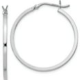 thumbnail image 1 of Sterling Silver Rhodium-Plated 1.5X30mm Hoop Earrings (30 X 30) Made In India qe8098, 1 of 6