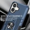 thumbnail image 6 of Phone Case for iPhone 16 Plus Case, iPhone 16 Plus Phone Case Built in 360 Rotating Ring Stand, Luxury Heavy Duty Armor Hard PC Soft TPU Slim Phone Case for iPhone 16 Plus - Blue, 6 of 10