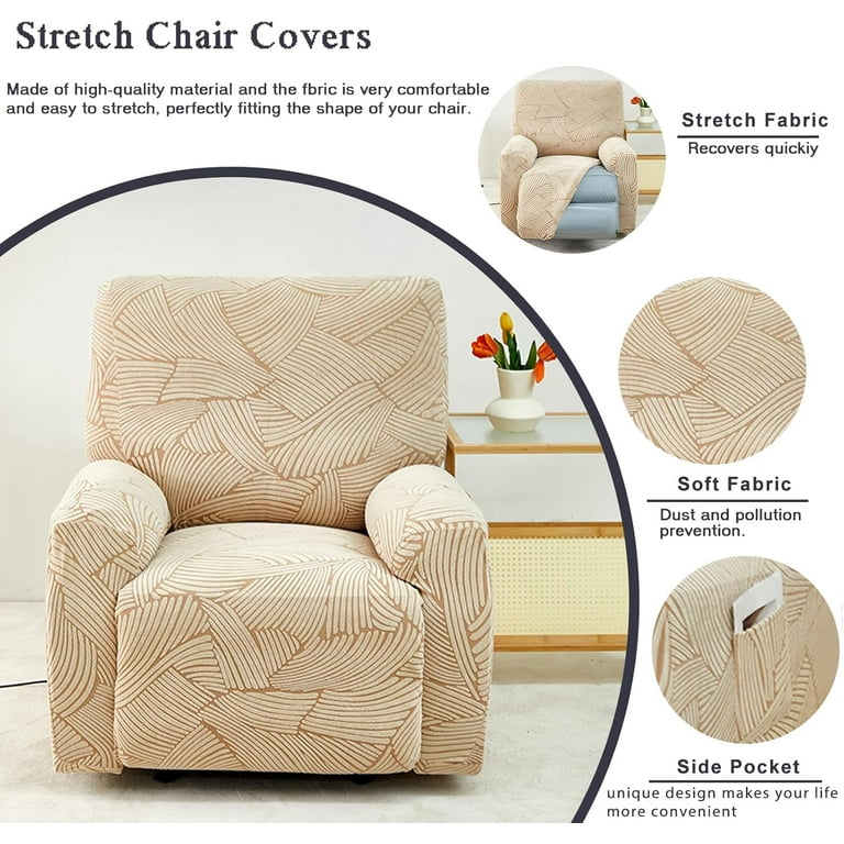 Recliner Covers 4 Pieces Stretch Lazy Boy Recliner Chair Covers with Pocket Floral Pattern Reclining Slipcovers Soft Sofa Slipcover Furniture Protector for Pets Kids Walmart