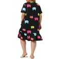 thumbnail image 3 of Agnes Orinda Women's Plus Size Nightgowns Short Sleeves Cats Print Midi Pajamas Sleepdress 3X Black, 3 of 5