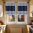 thumbnail image 5 of Striped Rod Pocket Kitchen Curtains,Navy Blue White Tier and Valance Curtains,Light Filtering Short Window Treatments for Bathroom,Bedroom,Living Room and Cafe, 5 of 5
